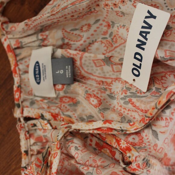 Old Navy Women’s Maxi Long Paisley Summer Sun Dress Size Large NWT's - Picture 15 of 16